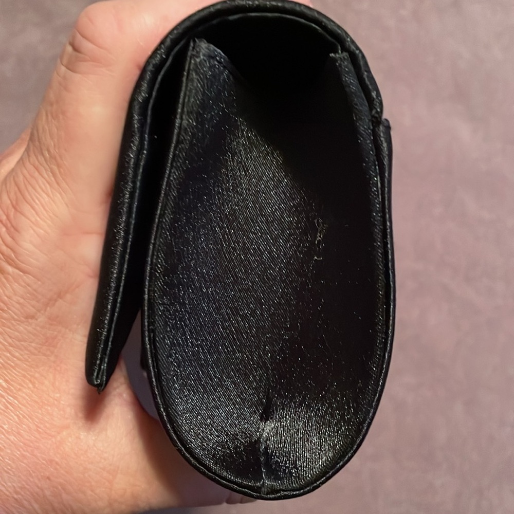 Bijoux Terner black satin clutch with rhinestones like new! - Picture 4 of 15